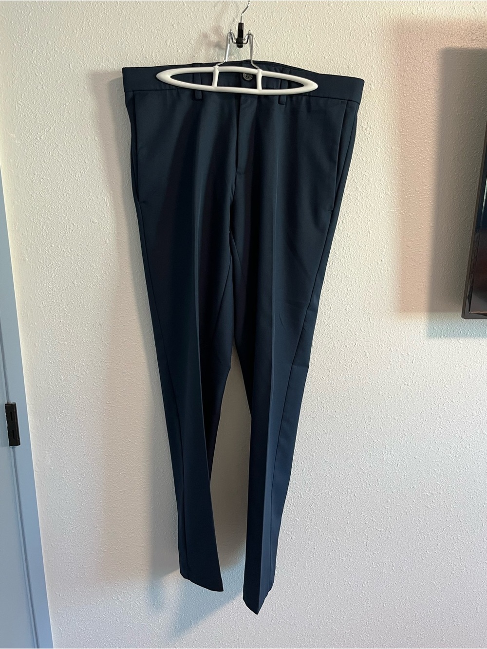 Haggar Men's Blue Gray Dress Pants - Classic Flat Front Size 34x32